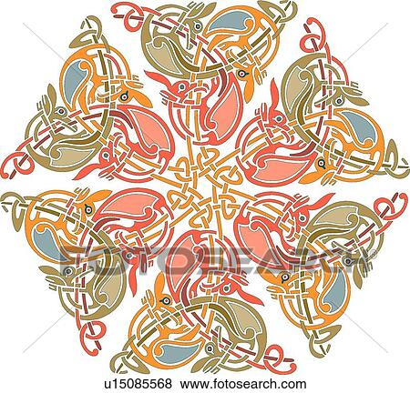 Bird Pattern in Hexagon Shape View Large Clip Art Graphic Clip Art - Bird Pattern in Hexagon Shape . Fotosearch