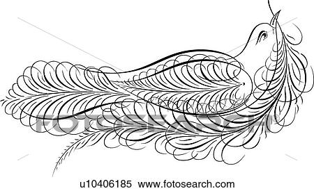 Bird with feather Calligraphic Design View Large Clip Art Graphic Clipart - Bird with feather Calligraphic Design. Fotosearch