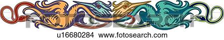 Clipart - Birds and snakes Design Ornament. Fotosearch