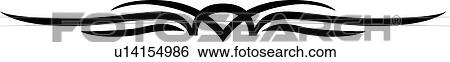Clip Art - Black and white decorative rule header. Fotosearch