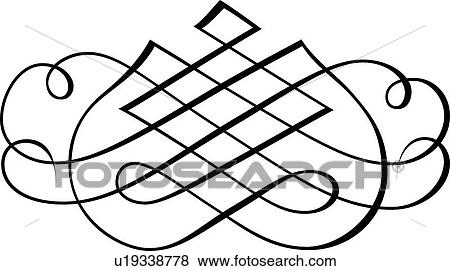 Clip Art - Black and white diamonds and loops . Fotosearch