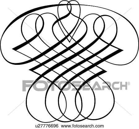 Black and white line art with loops View Large Clip Art Graphic Clip Art - Black and white line art with loops. Fotosearch