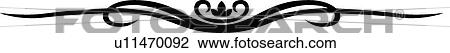 Clipart - Black Curved Design Ornament. Fotosearch