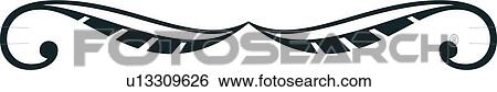 Black Curved Printer Ornament View Large Clip Art Graphic Clip Art - Black Curved Printer Ornament. Fotosearch