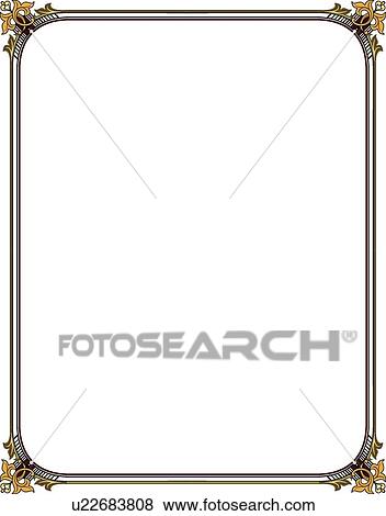 Black double line Border with gold decorative corners View Large Clip Art Graphic Clip Art - Black double line Border with gold decorative corners. Fotosearch