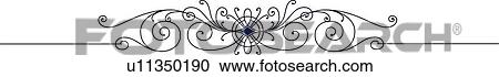 Clipart - Black Fancy Printer Ornament. Fotosearch