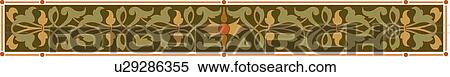 Clipart - Black, green and yellow rectangle Design Ornament. Fotosearch