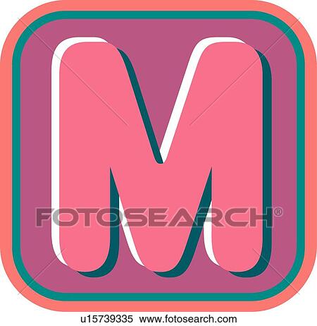Clipart - Blister Capital M. Fotosearch