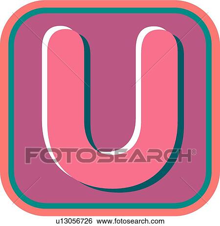 Blister Capital U View Large Clip Art Graphic Clip Art - Blister Capital U. Fotosearch