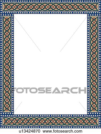 Clipart - Blue and Brown Celtic Border. Fotosearch