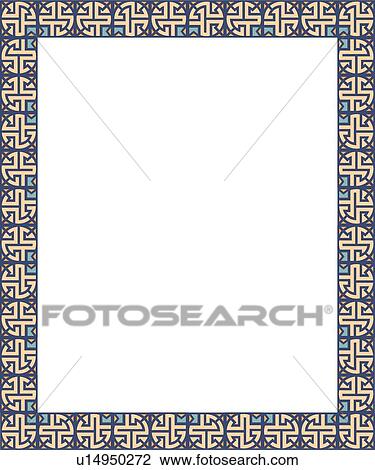 Blue and Cream Border View Large Clip Art Graphic Clipart - Blue and Cream Border. Fotosearch