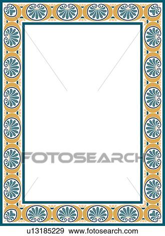 Blue and gold floral victorian Border View Large Clip Art Graphic Clip Art - Blue and gold floral victorian Border. Fotosearch