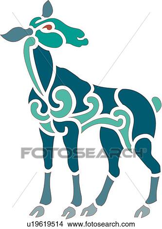 Blue and green donkey Design Ornament View Large Clip Art Graphic Clipart - Blue and green donkey Design Ornament. Fotosearch