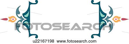 Clip Art - Blue and Green Printer Ornaments. Fotosearch