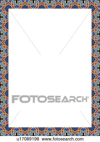 Clip Art - Blue and Orange Border. Fotosearch