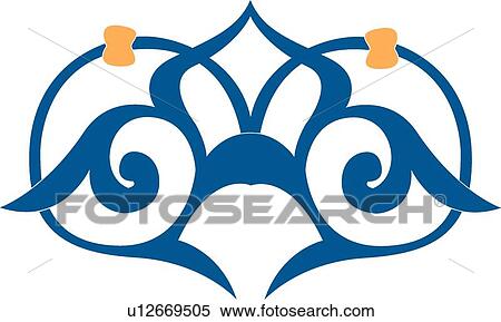 Blue and orange design with swirls View Large Clip Art Graphic Clipart - Blue and orange design with swirls . Fotosearch