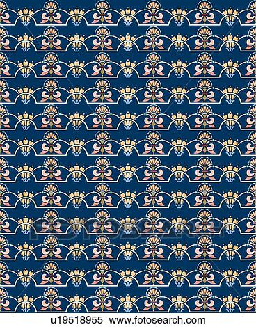 Clipart - Blue and Pink Victorian Background Pattern. Fotosearch