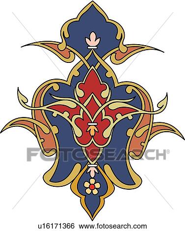 Blue and Red Arabesque Design View Large Clip Art Graphic Clip Art - Blue and Red Arabesque Design. Fotosearch