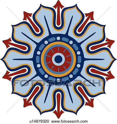 Clipart - Blue and Red Design Ornament. Fotosearch