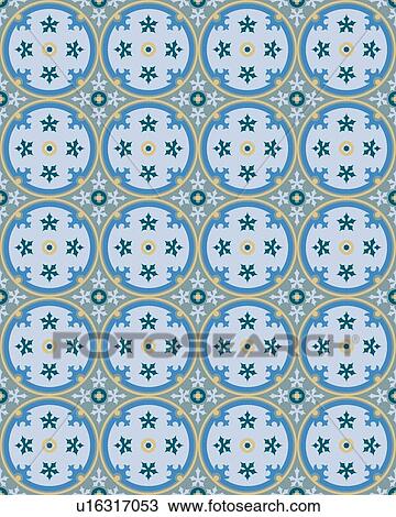 Blue and Yellow Decorative Background Pattern View Large Clip Art Graphic Clipart - Blue and Yellow Decorative Background Pattern. Fotosearch