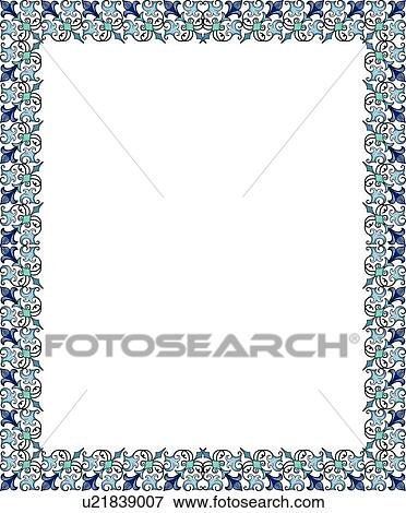Blue, aqua and teal victorian Border View Large Clip Art Graphic Clip Art - Blue, aqua and teal victorian Border. Fotosearch
