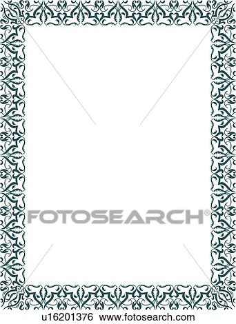 Blue Baroque Border View Large Clip Art Graphic Clip Art - Blue Baroque Border. Fotosearch