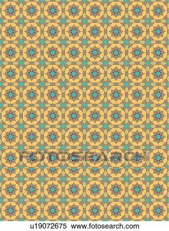 Blue, Brown and Orange Floral Background Pattern View Large Clip Art Graphic Clipart - Blue, Brown and Orange Floral Background Pattern. Fotosearch