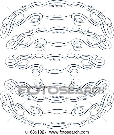 Blue Calligraphic Design of five decorative banners View Large Clip Art Graphic Clip Art - Blue Calligraphic Design of five decorative banners. Fotosearch