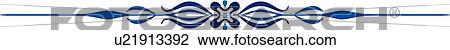 Blue Floral Header View Large Clip Art Graphic Clipart - Blue Floral Header. Fotosearch