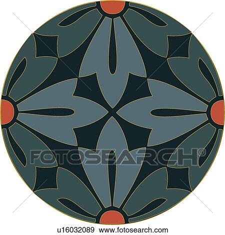 Blue Flower Round Design Ornament View Large Clip Art Graphic Clip Art - Blue Flower Round Design Ornament. Fotosearch