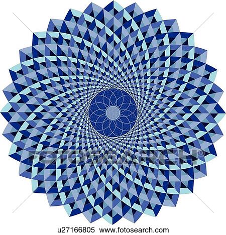 Clipart - Blue Fractal Design Ornament. Fotosearch