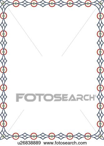 Blue, gold and orange diamond and circle pattern arabesque Border View Large Clip Art Graphic Clip Art - Blue, gold and orange diamond and circle pattern arabesque Border. Fotosearch