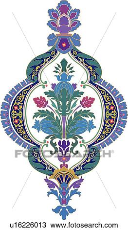 Clipart - Blue, green and purple Design Ornament. Fotosearch