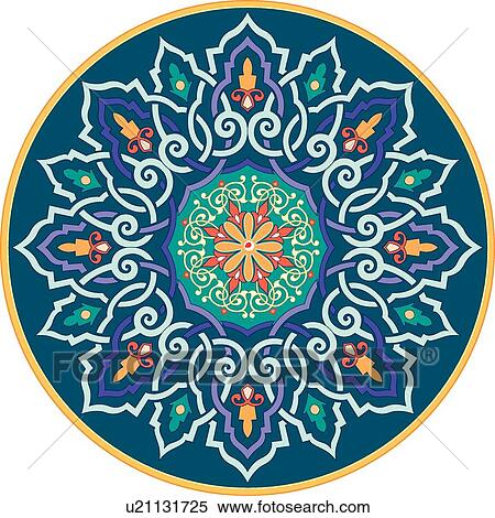 Blue, green and red ornate circle Design Ornament View Large Clip Art Graphic Clipart - Blue, green and red ornate circle Design Ornament. Fotosearch