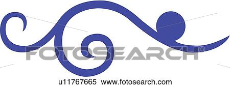Blue line and swirls View Large Clip Art Graphic Clipart - Blue line and swirls . Fotosearch