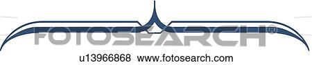 Clip Art - Blue Line Design Ornament. Fotosearch