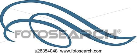 Clip Art - Blue lines and loop . Fotosearch