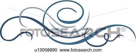 Clipart - Blue lines and swirls . Fotosearch