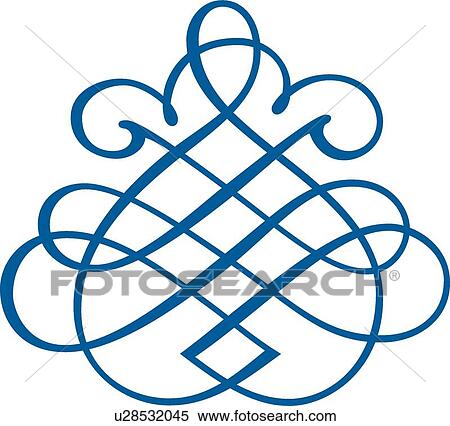 Clipart - Blue loops and diamonds . Fotosearch