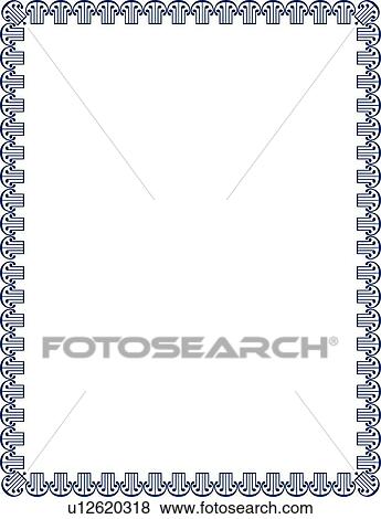 Blue modern pattern victorian Border View Large Clip Art Graphic Clip Art - Blue modern pattern victorian Border. Fotosearch