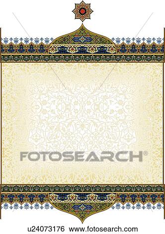 Blue, navy, red and green Arabesque Design with square gold center View Large Clip Art Graphic Clip Art - Blue, navy, red and green Arabesque Design with square gold center. Fotosearch