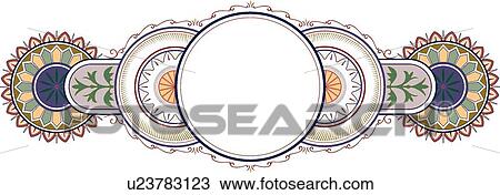 Blue, orange and green banner with circular center View Large Clip Art Graphic Clipart - Blue, orange and green banner with circular center. Fotosearch