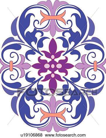 Blue, orange, and purple Design Ornament View Large Clip Art Graphic Clip Art - Blue, orange, and purple Design Ornament. Fotosearch