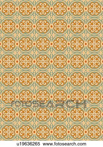Clipart - Blue peach circle background pattern. Fotosearch
