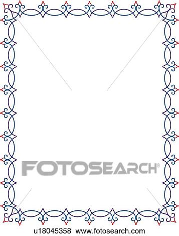 Blue, purple and red swirled victorian Border View Large Clip Art Graphic Clip Art - Blue, purple and red swirled victorian Border. Fotosearch