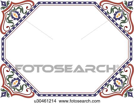 Clipart - Blue, red, and green frame. Fotosearch