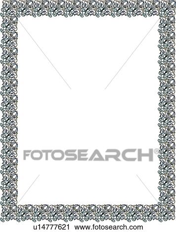 Blue, teal and purple victorian rectangle Border View Large Clip Art Graphic Clipart - Blue, teal and purple victorian rectangle Border. Fotosearch