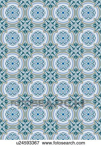 Clip Art - Blue Vintage Background Pattern. Fotosearch