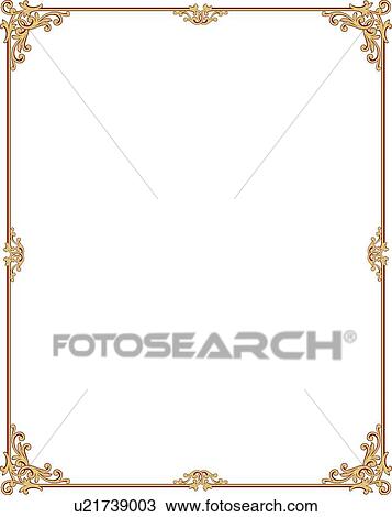 Clipart - Border with Gold Leaf Corner. Fotosearch