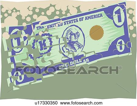 Clipart - Broken dollar . Fotosearch
